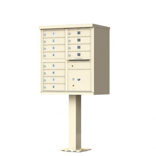 1570-12AF - 12 Tenant Door Standard Style CBU Mailbox (Pedestal Included) - Type 2