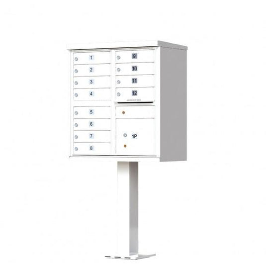 1570-12AF - 12 Tenant Door Standard Style CBU Mailbox (Pedestal Included) - Type 2