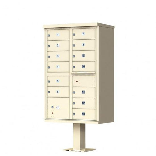 1570-13AF - 13 Tenant Door Standard Style CBU Mailbox (Pedestal Included) - Type 4