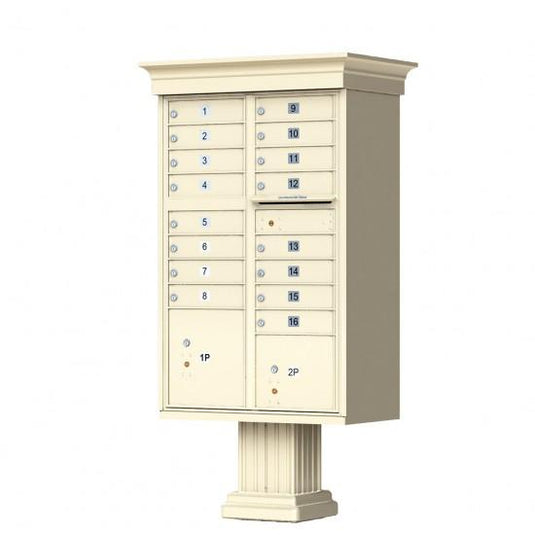 1570-16AF - 16 Tenant Door Standard Style CBU Mailbox (Pedestal Included) - Type 3 USPS Approved Mailboxes