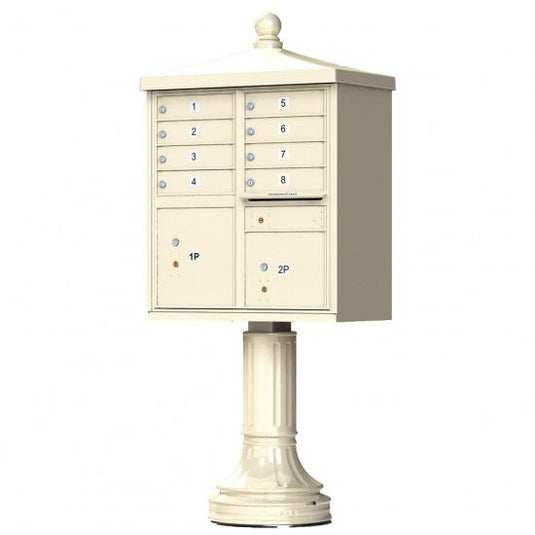 1570-8AF - 8 Tenant Door Standard Style CBU Mailbox (Pedestal Included) - Type 1