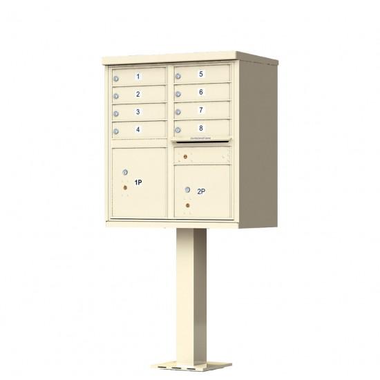 1570-8AF - 8 Tenant Door Standard Style CBU Mailbox (Pedestal Included) - Type 1