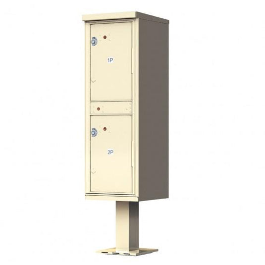 1590-T1AF - 2 Door Pedestal Style - High Security Outdoor Parcel Locker (Pedestal Included)