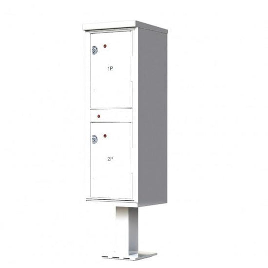 1590-T1AF - 2 Door Pedestal Style - High Security Outdoor Parcel Locker (Pedestal Included)