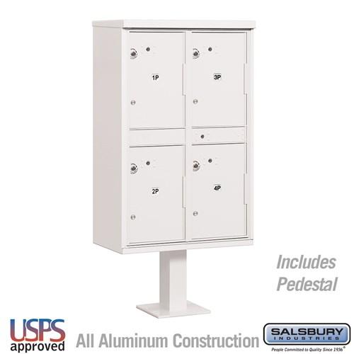 Salsbury Outdoor Parcel Locker with 4 Compartments with USPS Access – Type II