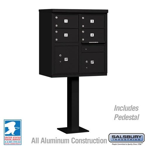 Load image into Gallery viewer, Salsbury Cluster Box Unit with 4 Doors and 2 Parcel Lockers in Sandstone with USPS Access – Type V (SHIPS IN 5-7 DAYS)
