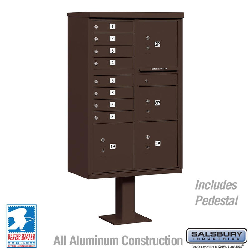 Load image into Gallery viewer, Salsbury Cluster Box Unit with 8 Doors and 4 Parcel Lockers in Sandstone with USPS Access – Type VI (SHIPS IN 5-7 DAYS)
