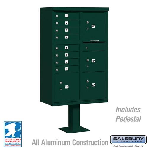 Load image into Gallery viewer, Salsbury Cluster Box Unit with 8 Doors and 4 Parcel Lockers in Sandstone with USPS Access – Type VI (SHIPS IN 5-7 DAYS)

