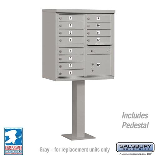 Load image into Gallery viewer, Salsbury Cluster Box Unit with 12 Doors and 1 Parcel Locker in Sandstone with USPS Access – Type II (SHIPS IN 5-7 DAYS)
