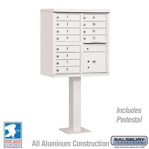 Load image into Gallery viewer, Salsbury Cluster Box Unit with 12 Doors and 1 Parcel Locker in Sandstone with USPS Access – Type II (SHIPS IN 5-7 DAYS)
