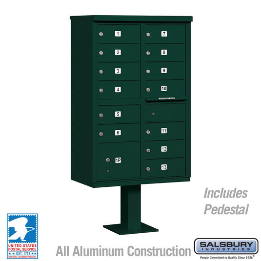 Salsbury Cluster Box Unit with 13 Doors and 1 Parcel Locker with USPS Access – Type IV (Ships in 5-7 Days)