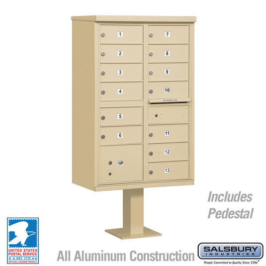 Salsbury Cluster Box Unit with 13 Doors and 1 Parcel Locker with USPS Access – Type IV (Ships in 5-7 Days)