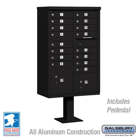 Salsbury Cluster Box Unit with 16 Doors and 2 Parcel Lockers in Sandstone with USPS Access – Type III (SHIPS IN 5-7 DAYS)