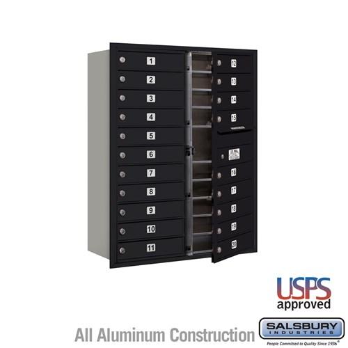 Salsbury 11 Door High 4C Horizontal Mailbox with 20 Doors with USPS Access - Front Loading