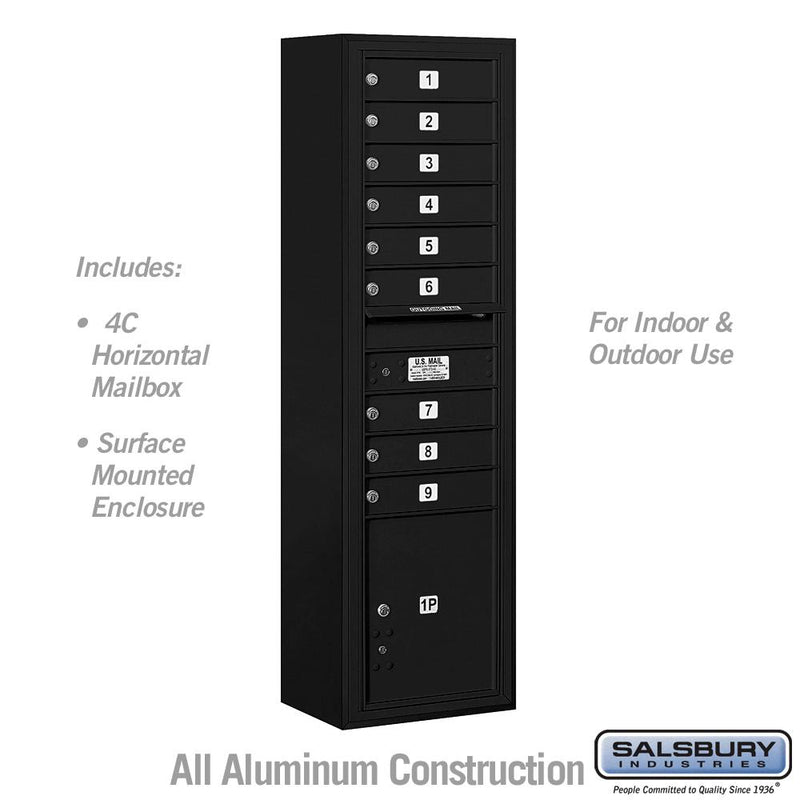 Load image into Gallery viewer, Salsbury Maximum Height 4C Horizontal Mailbox with 9 Doors and 1 Parcel Locker with USPS Access - Front Loading (SHIPS IN 1-2 WEEKS)
