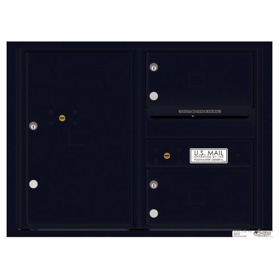 Load image into Gallery viewer, 4C06D-02 - 2 Oversized Tenant Doors with 1 Parcel Locker and Outgoing Mail Compartment - 4C Wall Mount 6-High Mailboxes
