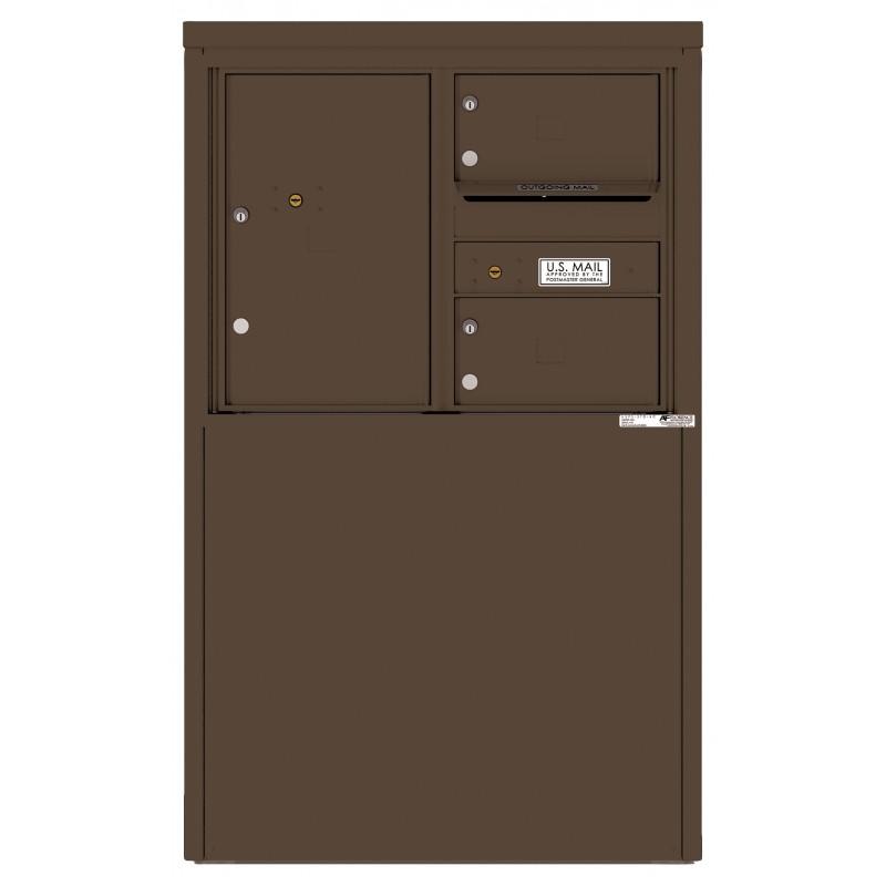 Load image into Gallery viewer, 4C06D-02-D - 2 Tenant Doors with 1 Parcel Locker and Outgoing Mail Compartment - 4C Depot Mailbox Module
