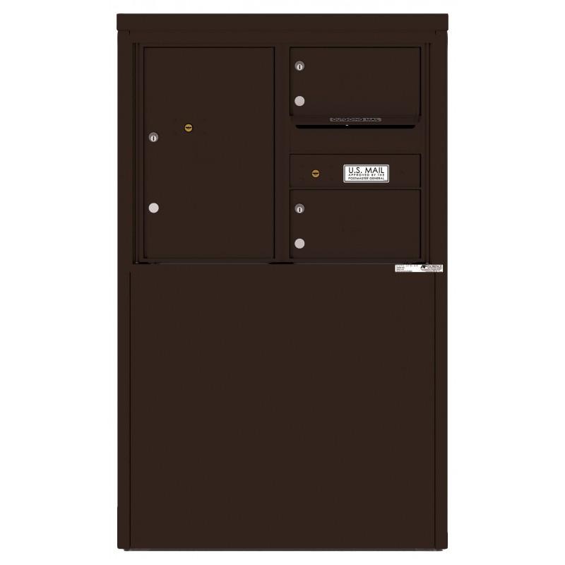 Load image into Gallery viewer, 4C06D-02-D - 2 Tenant Doors with 1 Parcel Locker and Outgoing Mail Compartment - 4C Depot Mailbox Module
