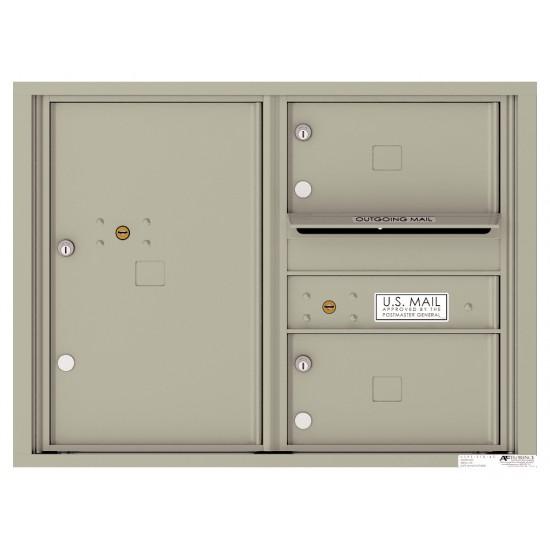 Load image into Gallery viewer, 4C06D-02 - 2 Oversized Tenant Doors with 1 Parcel Locker and Outgoing Mail Compartment - 4C Wall Mount 6-High Mailboxes
