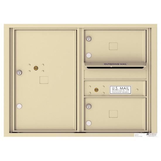 Load image into Gallery viewer, 4C06D-02 - 2 Oversized Tenant Doors with 1 Parcel Locker and Outgoing Mail Compartment - 4C Wall Mount 6-High Mailboxes
