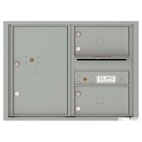 Load image into Gallery viewer, 4C06D-02 - 2 Oversized Tenant Doors with 1 Parcel Locker and Outgoing Mail Compartment - 4C Wall Mount 6-High Mailboxes
