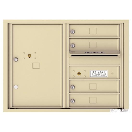Load image into Gallery viewer, 4C06D-04 - 4 Tenant Doors with 1 Parcel Locker and Outgoing Mail Compartment - 4C Wall Mount 6-High Mailboxes
