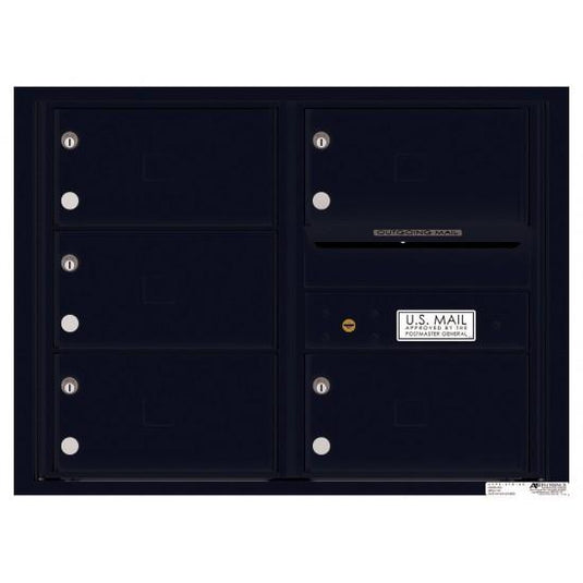 4C06D-05X - 5 Oversized Tenant Doors with Outgoing Mail Compartment - 4C Wall Mount 6-High Mailboxes