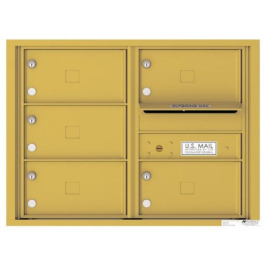 4C06D-05X - 5 Oversized Tenant Doors with Outgoing Mail Compartment - 4C Wall Mount 6-High Mailboxes