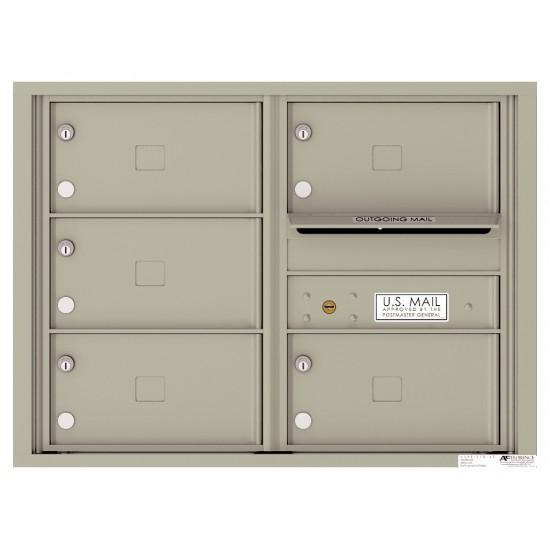 Load image into Gallery viewer, 4C06D-05X - 5 Oversized Tenant Doors with Outgoing Mail Compartment - 4C Wall Mount 6-High Mailboxes
