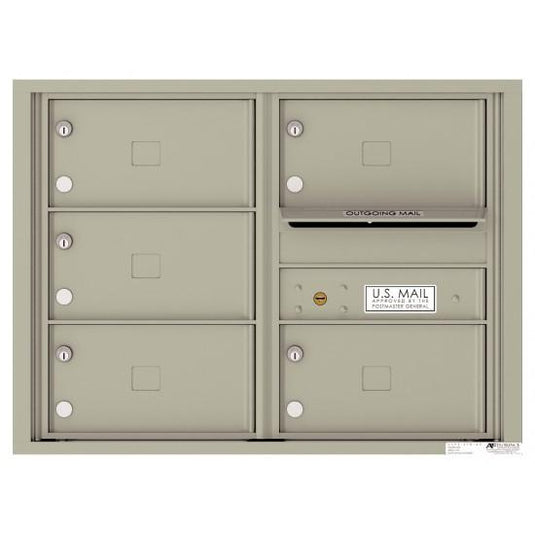 4C06D-05X - 5 Oversized Tenant Doors with Outgoing Mail Compartment - 4C Wall Mount 6-High Mailboxes