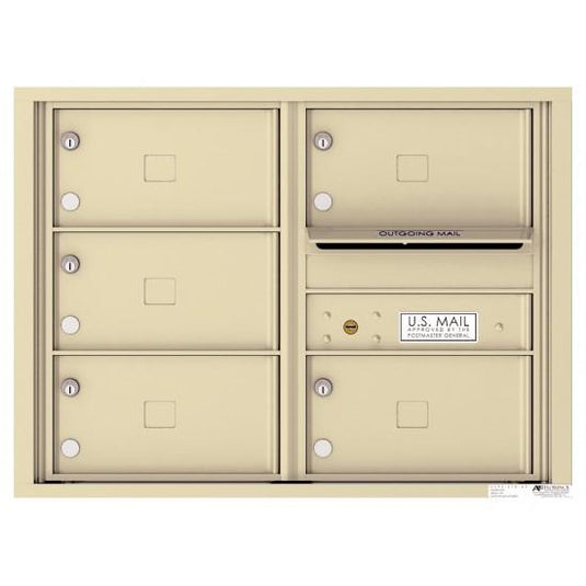 4C06D-05X - 5 Oversized Tenant Doors with Outgoing Mail Compartment - 4C Wall Mount 6-High Mailboxes