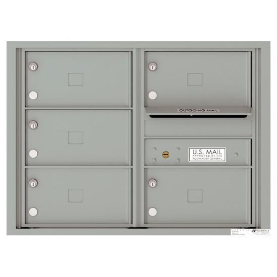 Load image into Gallery viewer, 4C06D-05X - 5 Oversized Tenant Doors with Outgoing Mail Compartment - 4C Wall Mount 6-High Mailboxes
