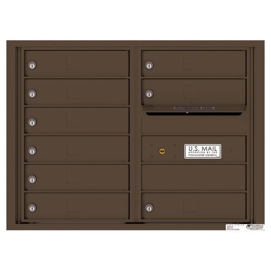 Load image into Gallery viewer, 4C06D-09 - 9 Tenant Doors with Outgoing Mail Compartment - 4C Wall Mount 6-High Mailboxes
