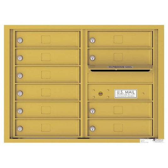 4C06D-10 - 10 Tenant Doors with Outgoing Mail Compartment - 4C Wall Mount 6-High Mailboxes USPS Approved