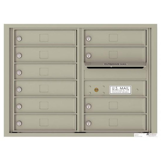 4C06D-10 - 10 Tenant Doors with Outgoing Mail Compartment - 4C Wall Mount 6-High Mailboxes USPS Approved