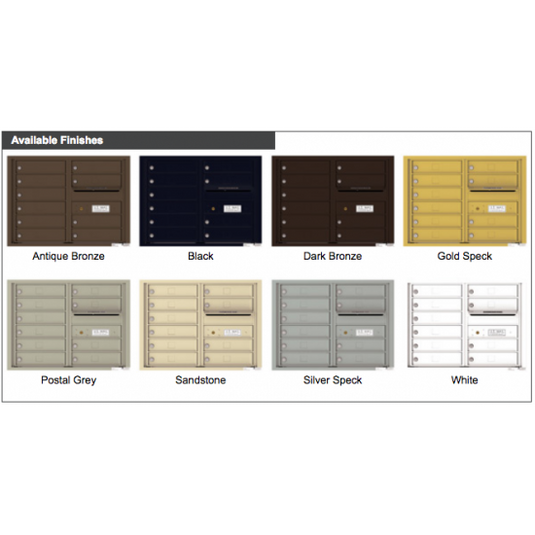 4C06D-10 - 10 Tenant Doors with Outgoing Mail Compartment - 4C Wall Mount 6-High Mailboxes USPS Approved