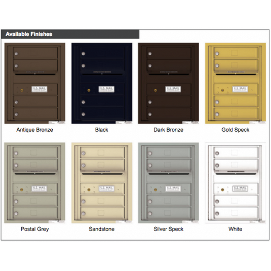 4C06S-04 - 4 Tenant Doors with Outgoing Mail Compartment - 4C Wall Mount 6-High Mailboxes