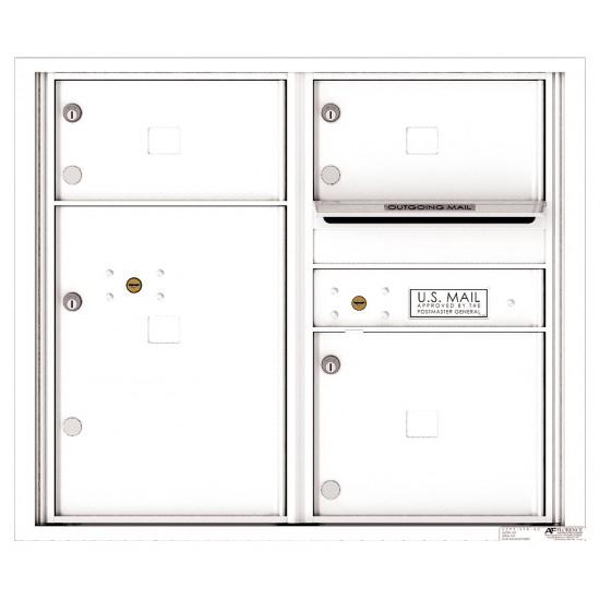 Load image into Gallery viewer, 4C07D-03 - 3 Oversized Tenant Doors with 1 Parcel Locker and Outgoing Mail Compartment - 4C Wall Mount 7-High Mailboxes
