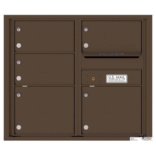 Load image into Gallery viewer, 4C07D-05 - 5 Oversized Tenant Doors with Outgoing Mail Compartment - 4C Wall Mount 7-High Mailboxes

