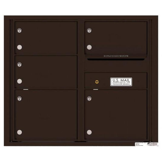 4C07D-05 - 5 Oversized Tenant Doors with Outgoing Mail Compartment - 4C Wall Mount 7-High Mailboxes