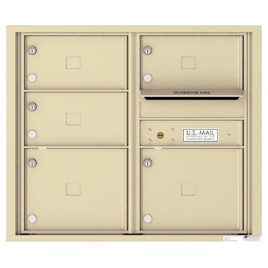 4C07D-05 - 5 Oversized Tenant Doors with Outgoing Mail Compartment - 4C Wall Mount 7-High Mailboxes