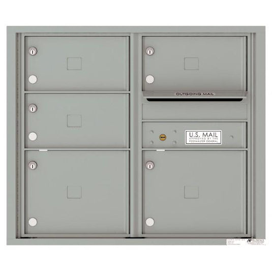 4C07D-05 - 5 Oversized Tenant Doors with Outgoing Mail Compartment - 4C Wall Mount 7-High Mailboxes