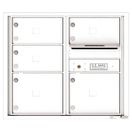 4C07D-05 - 5 Oversized Tenant Doors with Outgoing Mail Compartment - 4C Wall Mount 7-High Mailboxes