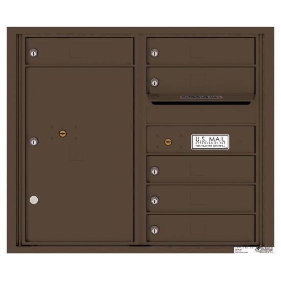 Load image into Gallery viewer, 4C07D-06 - 6 Tenant Doors with 1 Parcel Locker and Outgoing Mail Compartment - 4C Wall Mount 7-High Mailboxes
