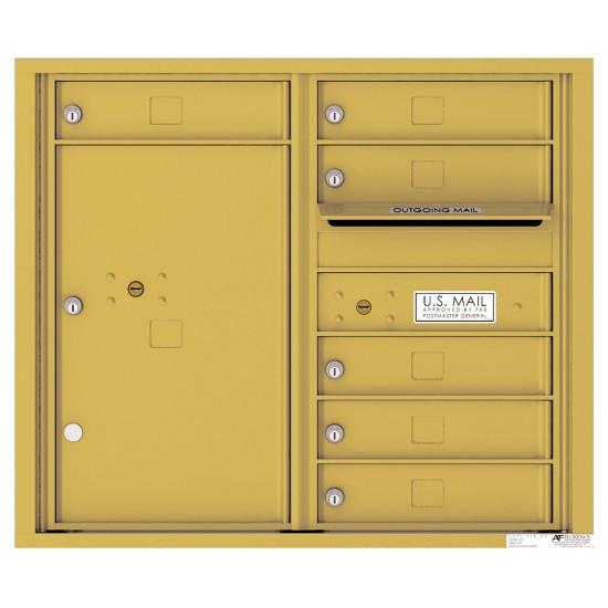 Load image into Gallery viewer, 4C07D-06 - 6 Tenant Doors with 1 Parcel Locker and Outgoing Mail Compartment - 4C Wall Mount 7-High Mailboxes
