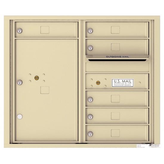 Load image into Gallery viewer, 4C07D-06 - 6 Tenant Doors with 1 Parcel Locker and Outgoing Mail Compartment - 4C Wall Mount 7-High Mailboxes
