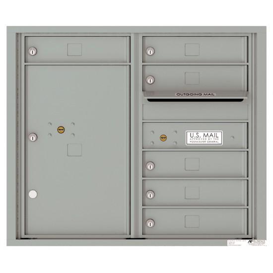 Load image into Gallery viewer, 4C07D-06 - 6 Tenant Doors with 1 Parcel Locker and Outgoing Mail Compartment - 4C Wall Mount 7-High Mailboxes
