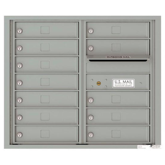 4C07D-12 - 12 Tenant Doors with Outgoing Mail Compartment - 4C Wall Mount 7-High Mailboxes