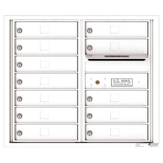 4C07D-12 - 12 Tenant Doors with Outgoing Mail Compartment - 4C Wall Mount 7-High Mailboxes