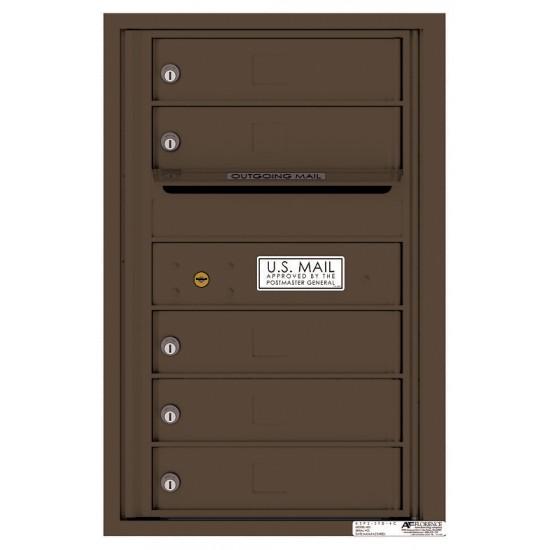 4C07S-05 - 5 Tenant Doors with Outgoing Mail Compartment - 4C Wall Mount 7-High Mailboxes